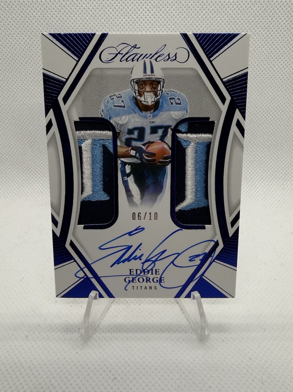 Panini Flawless 2024 Eddie George Titans Dual Patch Auto /10 #DPA-EGE