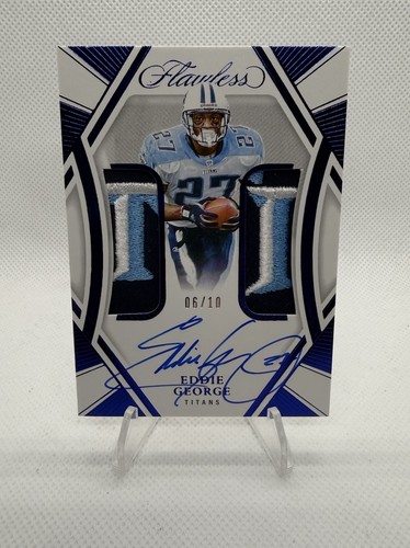 Panini Flawless 2024 Eddie George Titans Dual Patch Auto /10 #DPA-EGE
