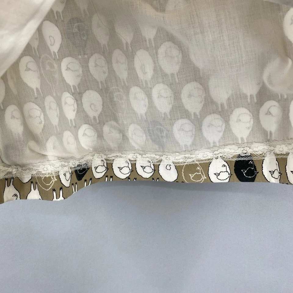 Винтажная юбка ручной работы женская средняя большая желтовато-коричневая причудливая черная овца веселая - Изображение 4 из 4