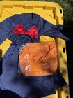 Kiki's Delivery Service Anime Costume Navy Dress, Red Bow, Orange Bag + Book — photo 3