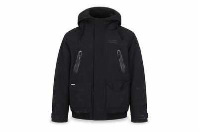Firetrap Herren Bomberjacke Gr. L schwarz kurz Freizeit Kapuze Reißverschluss