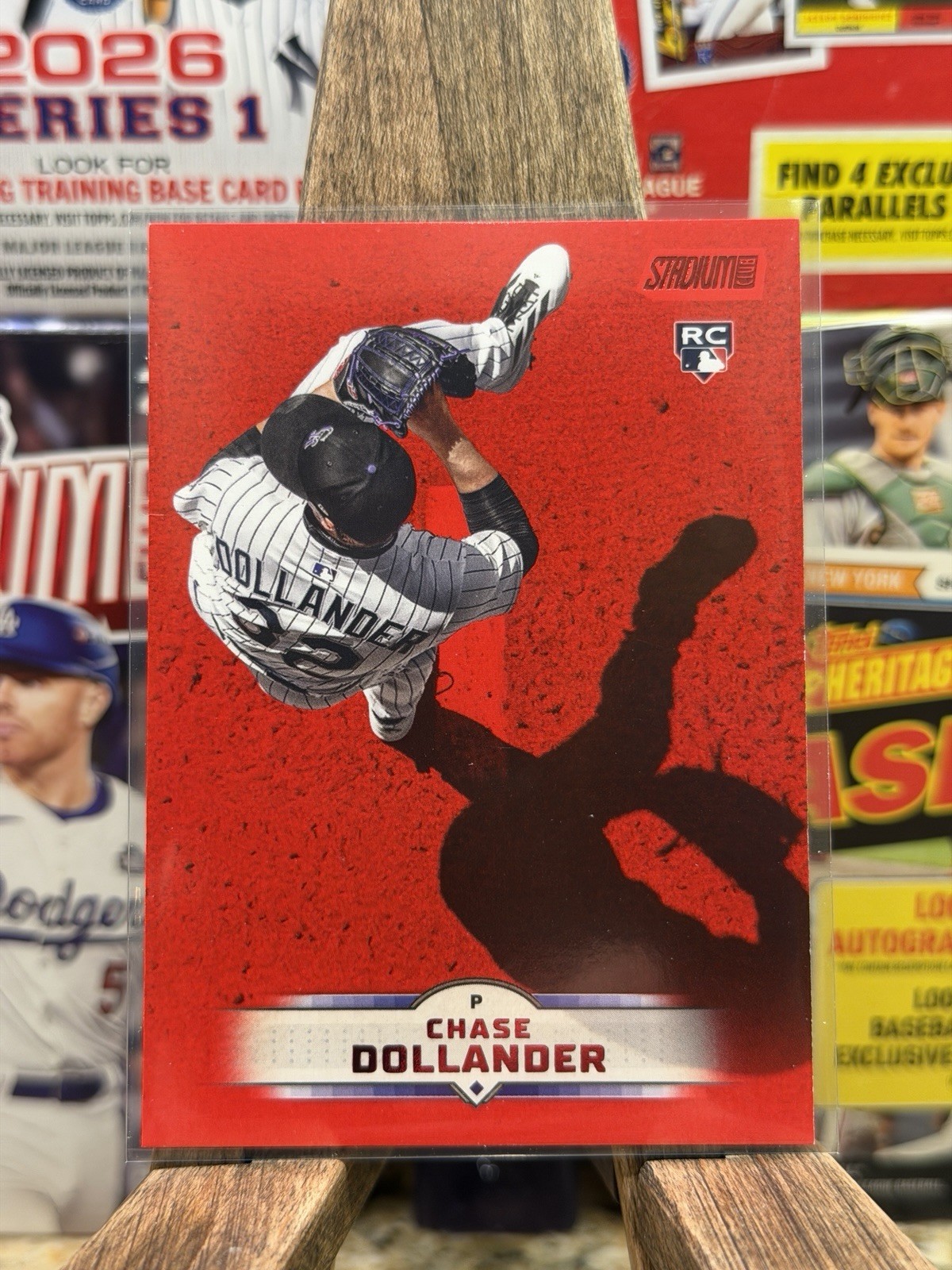 Chase Dollander 2025 Topps Stadium Club Red Foil RC #42 Colorado Rockies