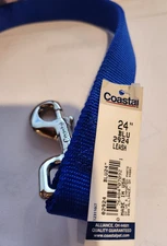 Coastal Blue Dog Leash 24", Double-Ply Nylon Traffic Dog Leash 1 in X 24 in