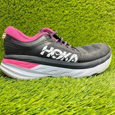 Hoka One One Bondi 7 Womens Size 9 Black White Athletic Running Shoes Sneakers