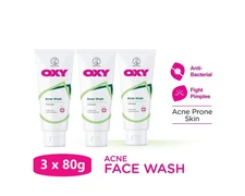 OXY Acne Wash +Triclosan Face Cleanser Anti-Bacterial Pimple Care (3  x 80g) DHL