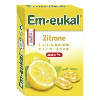 EM EUKAL Bonbons Zitrone zuckerfrei Box 50 g