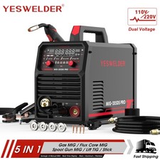 205A MIG Aluminum Welder, 110/220V, Gas/Gasless/Lift TIG/Stick Welding Machine