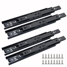 2 Pair 3-Sections Full Extension Silent Drawer Slides 10 Inch Side Mount Ball...