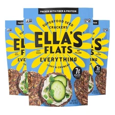 ELLA’S FLATS® Savory Seed Crisps – Gluten Free, Vegan, 3 Pack