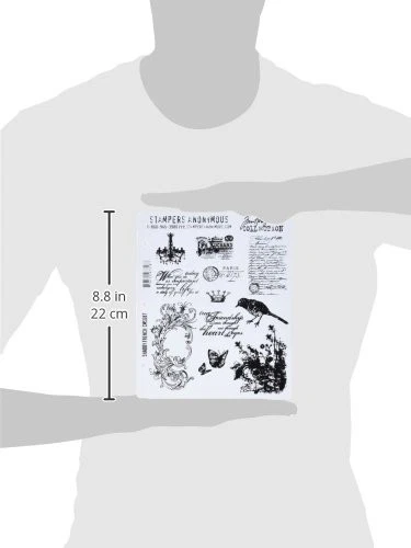 Sello de goma francés en mal estado 7x8,5 pulgadas montado en espuma adhesiva diseño Tim Holtz Foto 3 de 3