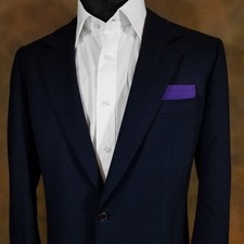 Dark Purple Double Fold Flat Top Pre-folded Pocket Square Handkerchief Insert
