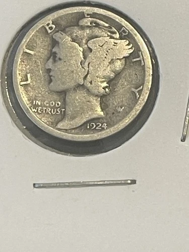 VG+ 1924-D Mercury 90% Silver Dime X2514