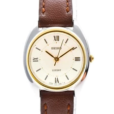 [Near MINT] Seiko Lucent 1F21-0K20 25mm White Quartz Women's Vintage Watch Japan