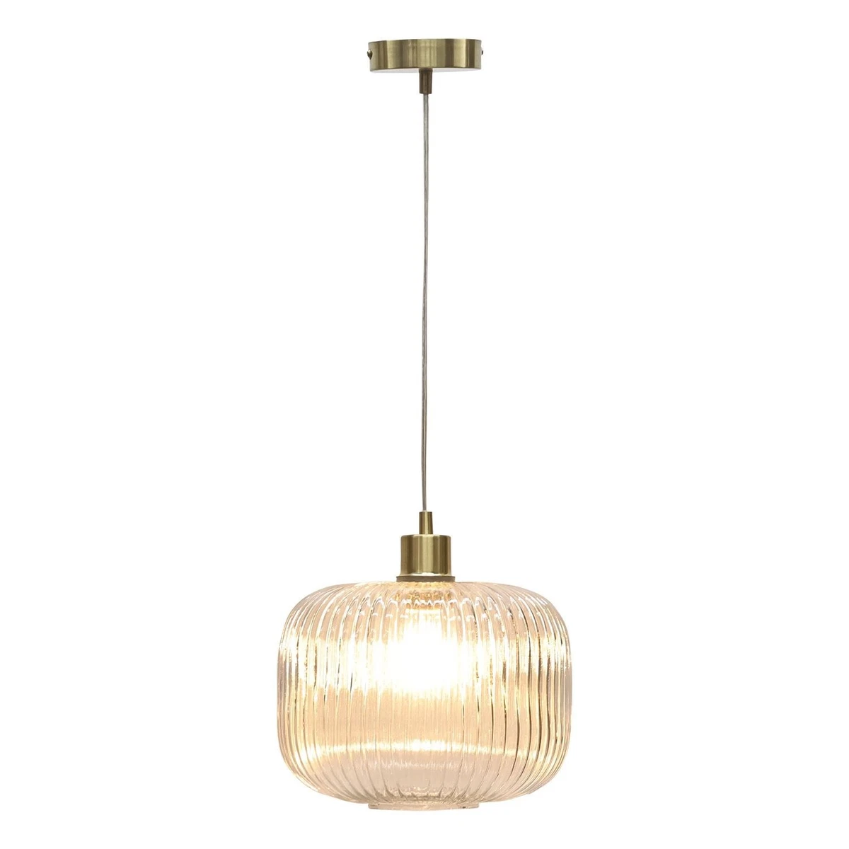 Juego de 2 accesorios colgantes de vidrio acanalado de latón satinado para luces de techo cocina comedor