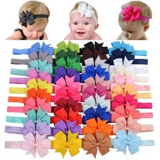 jollybows 40pcs Baby Girls Grosgrain Ribbon Hair Bows Headbands