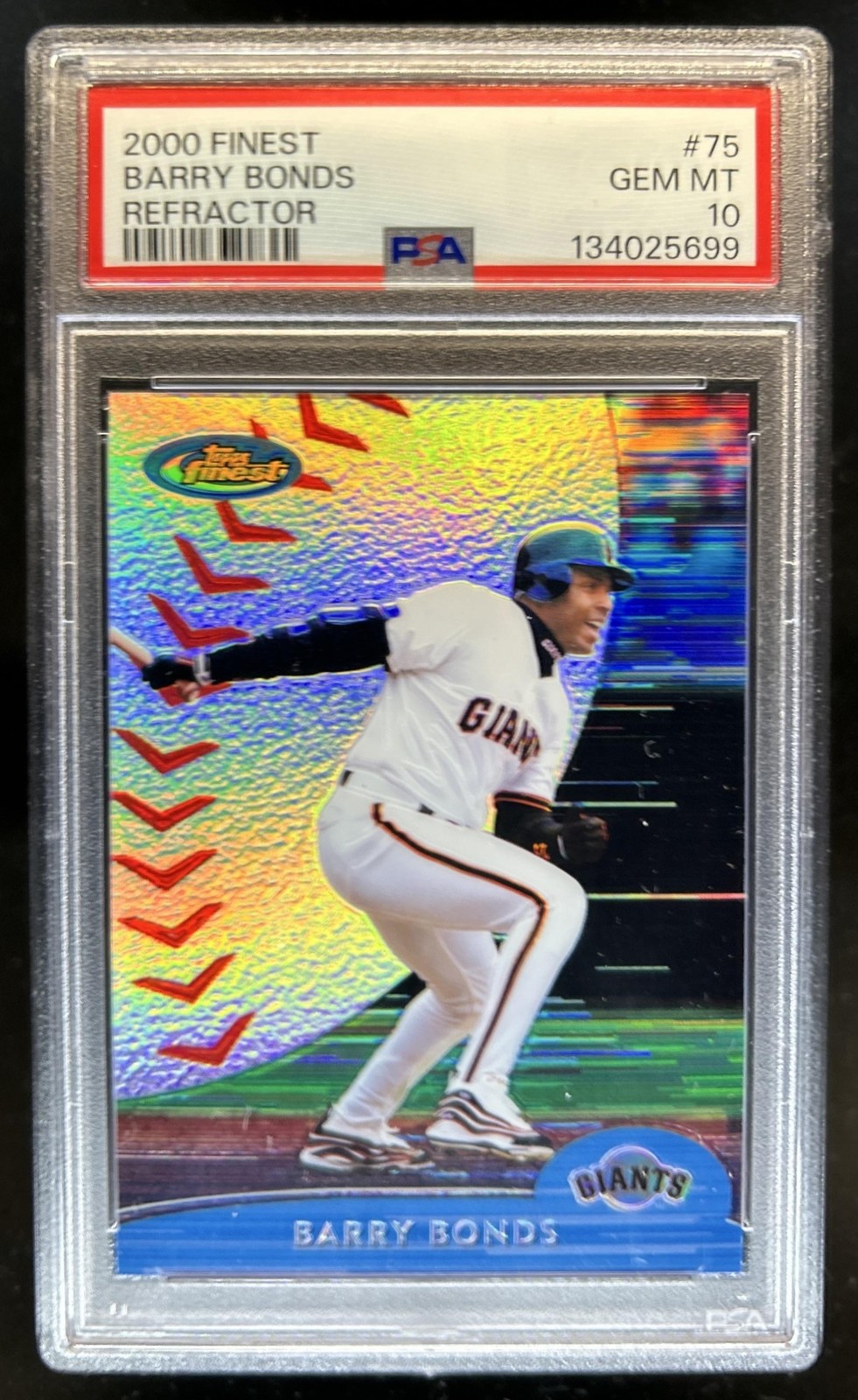 2000 Topps Finest Barry Bonds Refractor #75 Giants PSA 10 GEM MINT GEM MINT view 1
