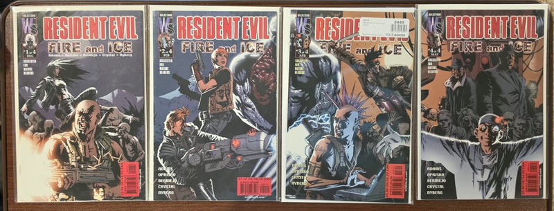 COMIC LOT/KEY/COMPLETE SERIES: RESIDENT EVIL, FIRE AND ICE #1-4