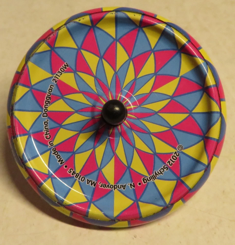 Juguete superior Schylling 2012 multicolor 2-1/4" techo giratorio niño inquieto rojo azul amarillo Foto 4 de 4