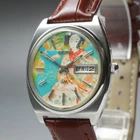 1969 OH [EXC+5] Vintage SEIKO Lord Matic 5606-7050 34mm LM UKIYOE AT Men's Watch