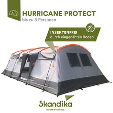 Skandika Hurricane 8 Protect Family Tent 8 Cabins Mosquito Nets Grey NEW