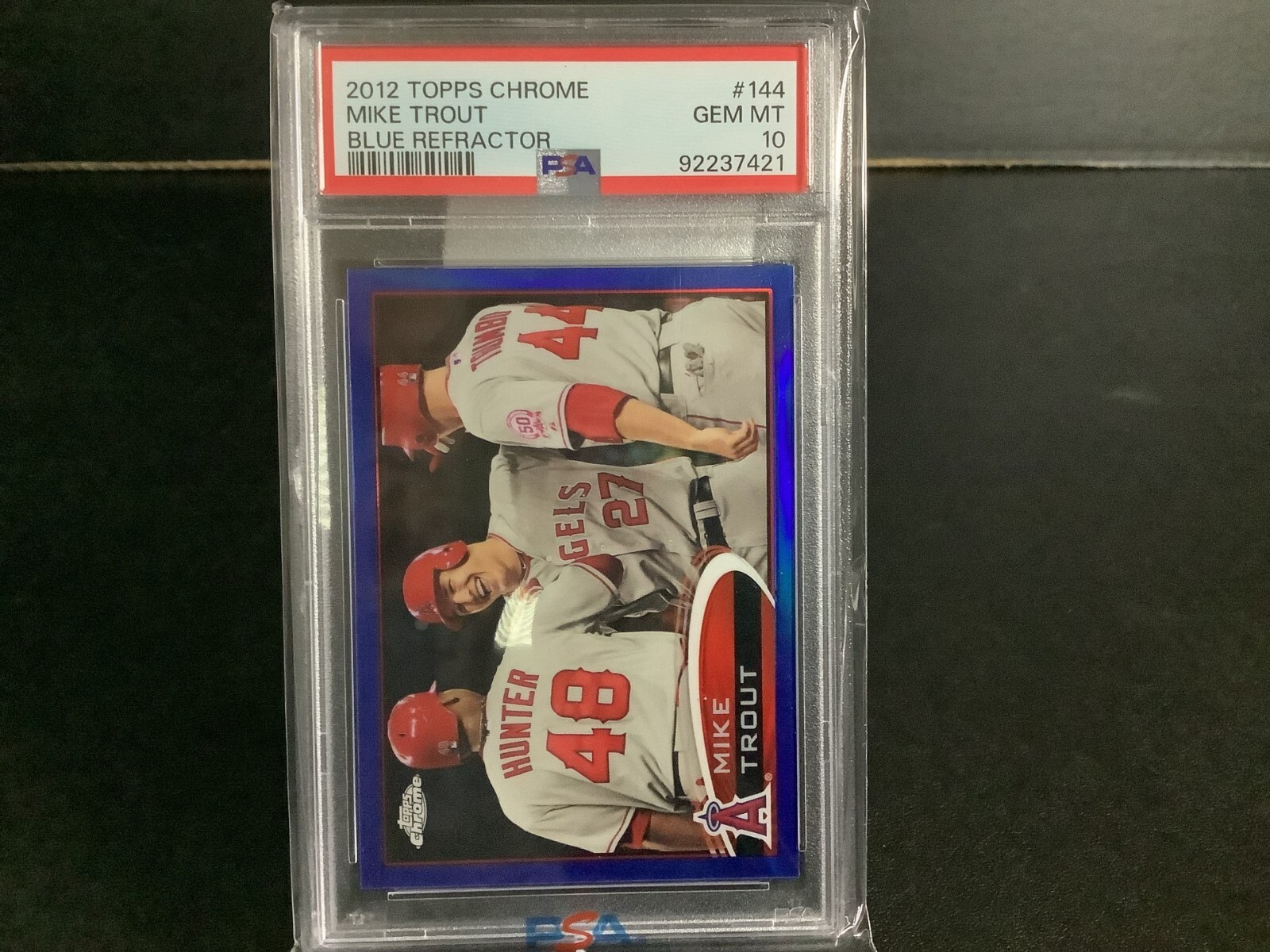 2012 TOPPS CHROME #144 MIKE TROUT BLUE REFRACTOR /199 PSA 10 POP 29