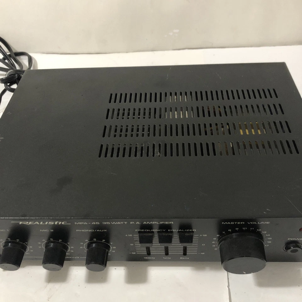 Radio Shack MPA-45 PA 35 Watt Output Amplifier w/ Phono & Aux Input Powers On - Image 4 of 4