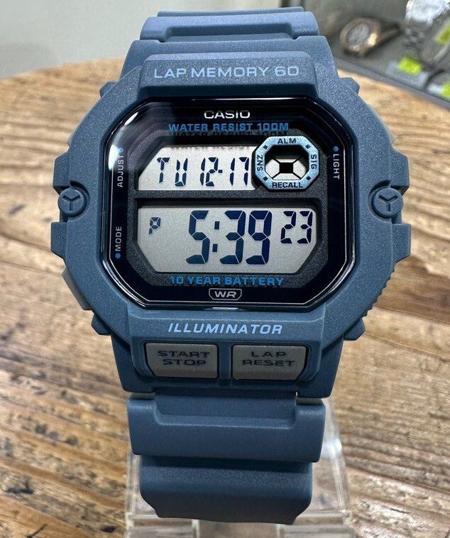 Casio WS-1400H-2A Runner Workout Blue Digital 60-Lap Memory  display picture 3