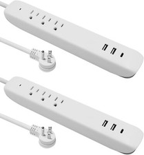 Power Strip with USB C Surge Protector With Extension Cord 4ft, ETL Listed 2Pack