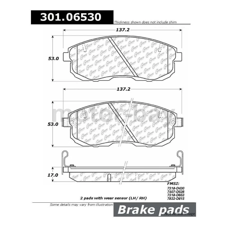 Front and Rear Ceramic Brake Pads For Nissan Sentra 2006 2005 2004 2003 2002 - Image 4 of 4