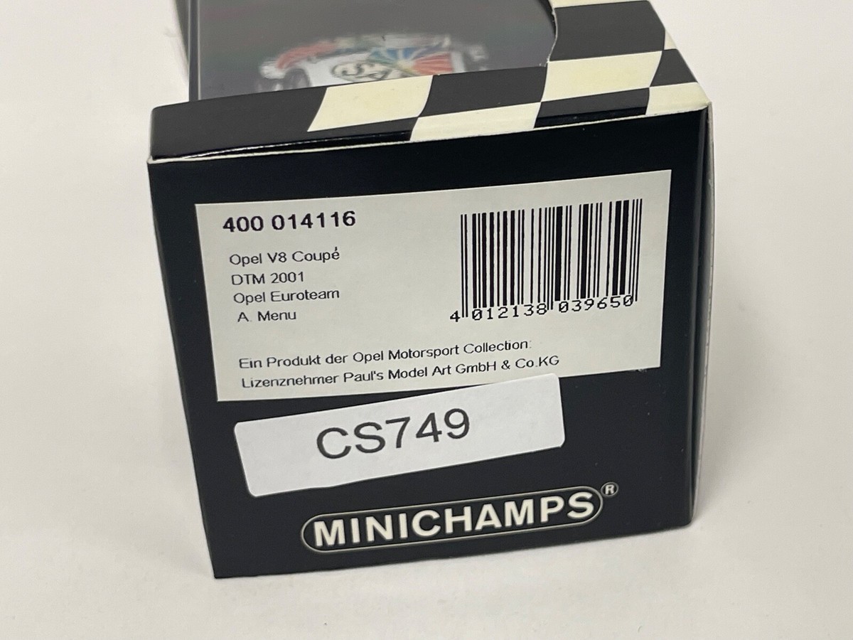 【MINICHAMPS】OPEL V8DTM 2001 #M2 1/43 Minichamps Opel V8 DTM 2001 Opel Euroteam A.Menu Car