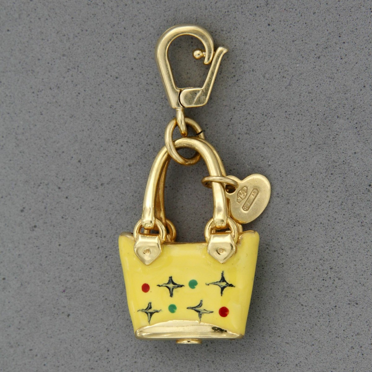 Ciondolo in ORO Giallo 18 kt 750 e SMALTO Borsa Valigia Charm