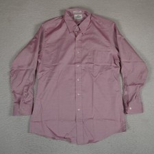 Vintage 417 by Van Heusen Dress Shirt Men Size 16.5 32/33 Pink Pinpoint Oxford