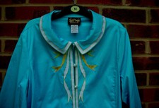 Bob Mackie Wearable Art Embroidered Ribbons Blue Jacket Size 2x, Uk 3x