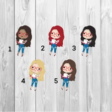 Valentine Girl Holding Heart Banner Planner Stickers- Perfect For Any Planner