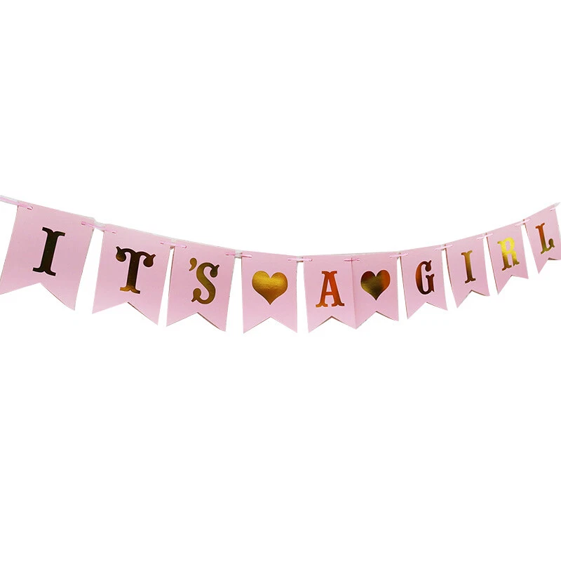 Banner de papel decoración baby shower es una niña niño baby shower fiesta revelación de género. Foto 4 de 4
