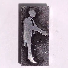 Man With His Arms Reaching Out Outstretched Vintage Letterpress Printers Block