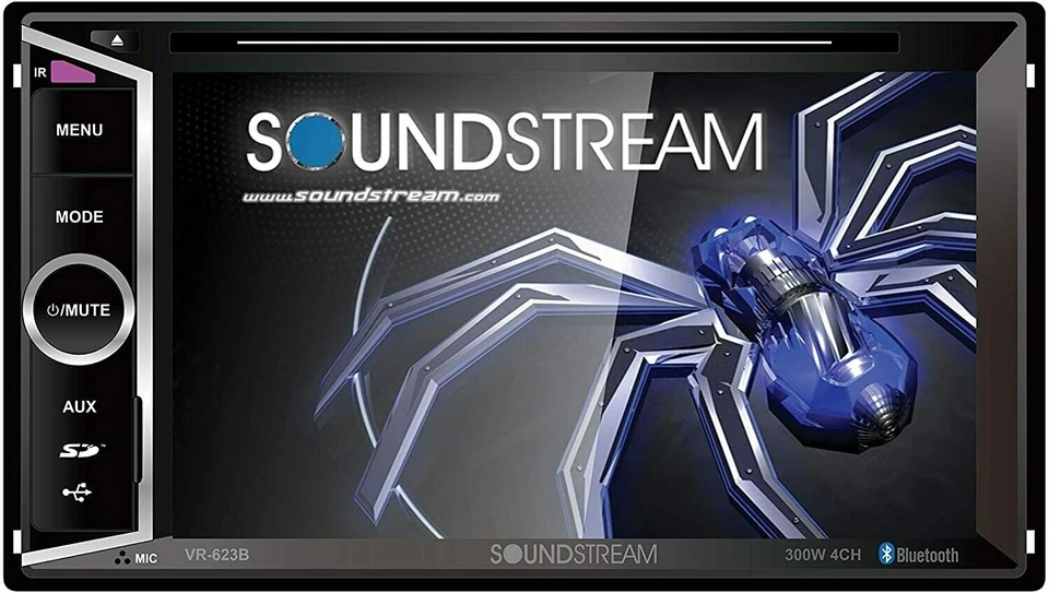SOUNDSTREAM VR-623B 6.2" BLUETOOTH CD DVD MP3 USB TOUCHSCREEN CAR STEREO PLAYER - Image 2 of 4