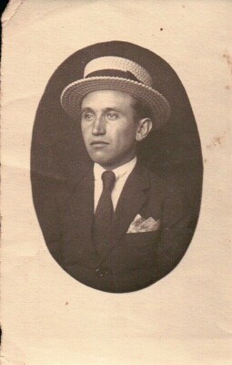 FOTOGRAFIA ANNI '30 - UOMO CON CAPPELLO DI PAGLIA - Paglietta o magiostrina  - | eBay