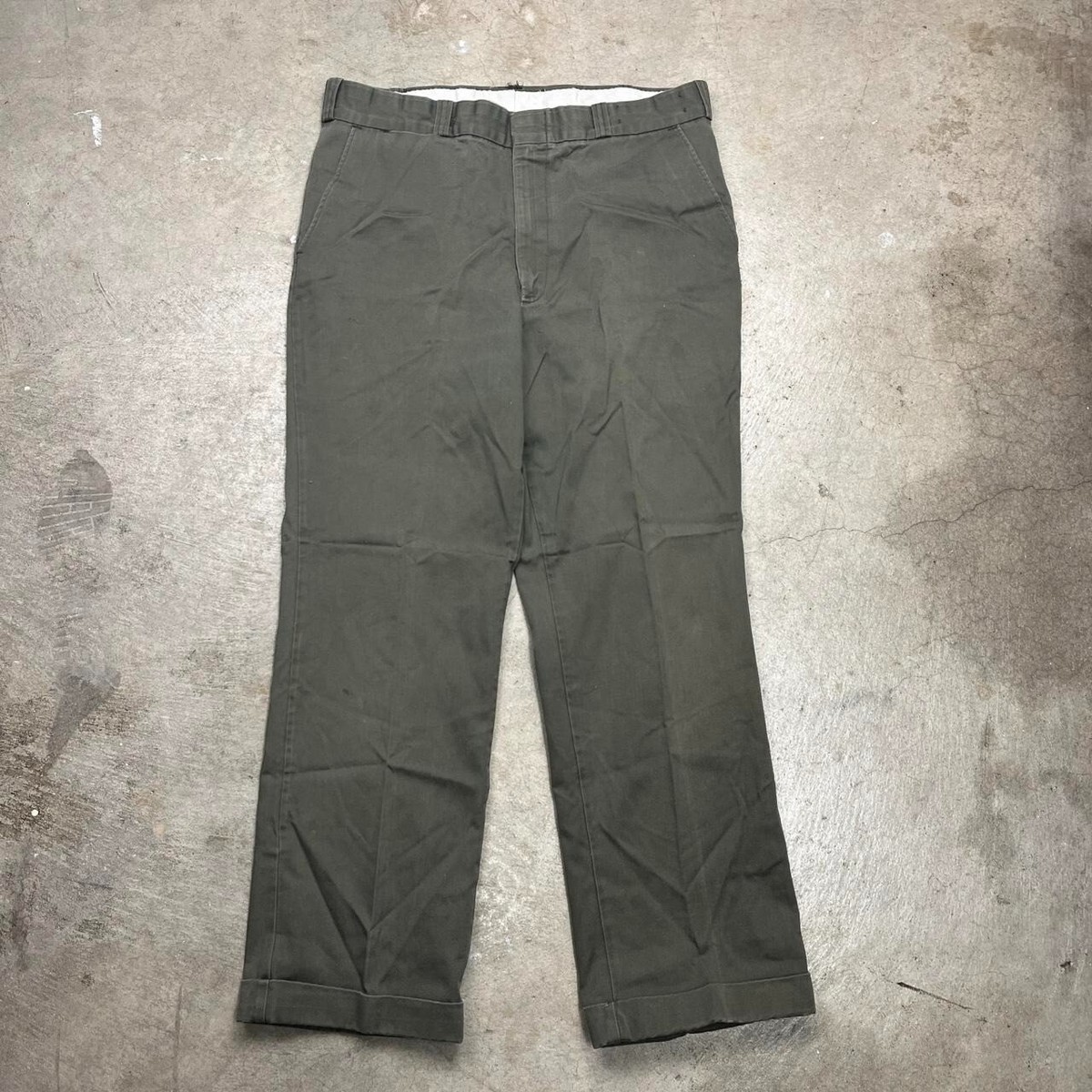Vintage 70s Sears Work Leisure Pants Olive Green Scovill
