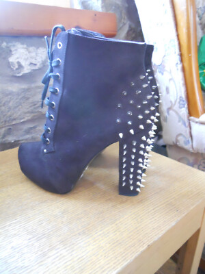 Fearne Cotton Black suede studded Ankle boots Size Punk Rock  Goth UK