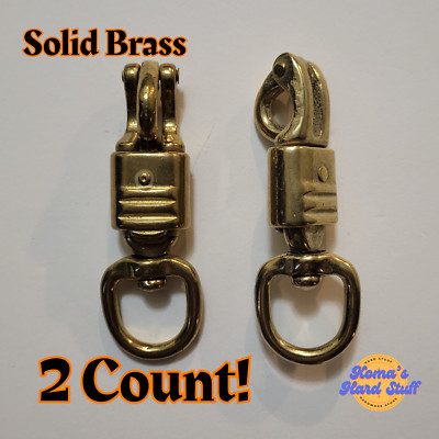 3 1/2'' Solid Brass panic snap with 3/4'' oval hole on swivel. Quick release reins
