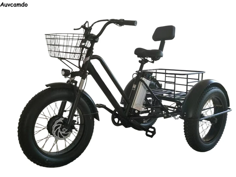 24" Electric Trike 500W 48V LCD Display 140kg Capaci E-Trike Cargo Bicycle Adult - Image 4 of 4