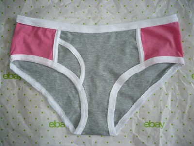 Rue 21 Women's Bikini Panties MEDIUM Gray & Pink W White Trim  New