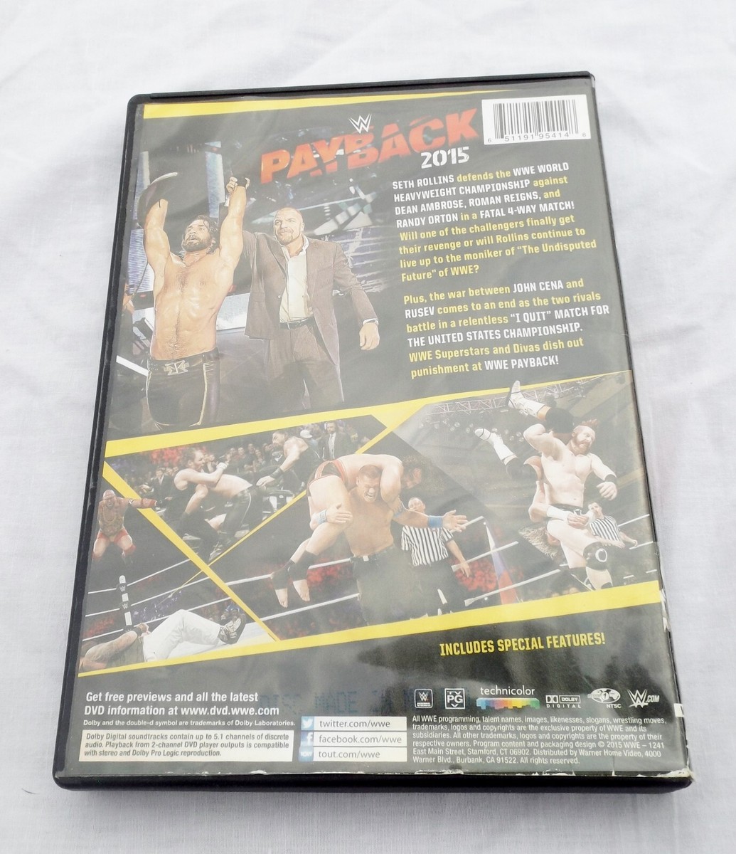 WWE Payback 2015 DVD Fatal Way Ambrose Reigns Orton Cena Rollins