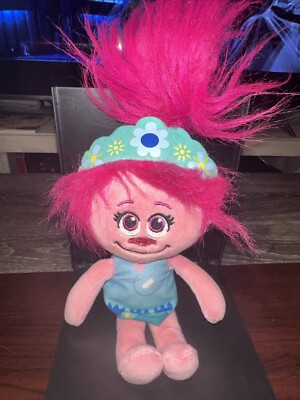 DreamWorks 2020 ''Poppy'' Troll 10''tall Pink Plush Doll w/Dress & Headband