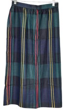 Vintage Tartan Plaid Wool Blend MIDI Skirt Size 11/12 Thermo Jac NOS Made In USA