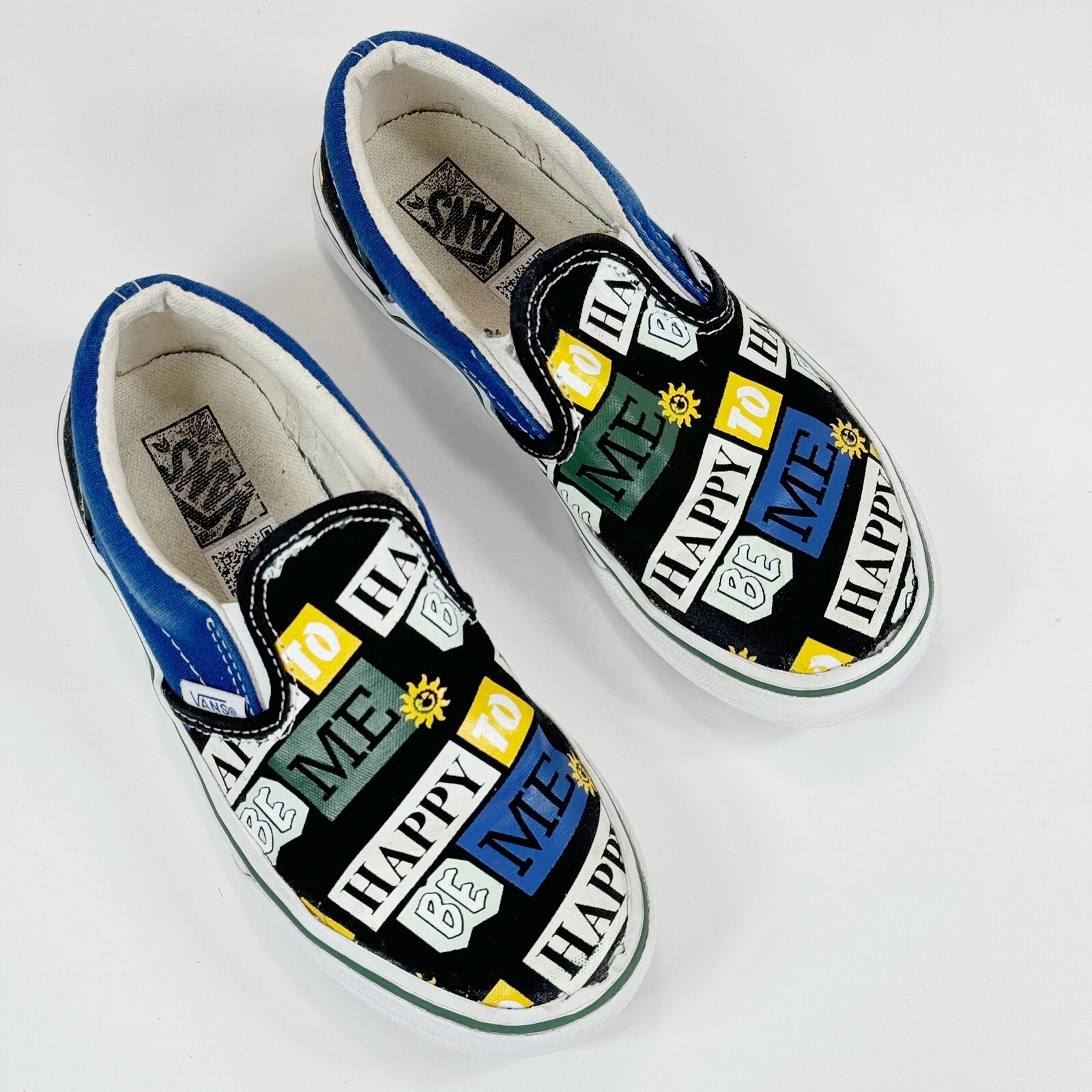 Sneakers Vans Classic Slip On Happy To Be Me Little Kids 2 Blu Nero Unisex