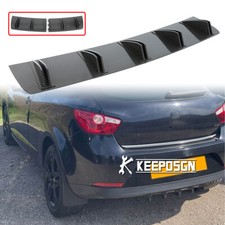 For Seat Ibiza Leon ST Carbon Look Rear Bumper Diffuser Splitter Shark Fin Chin