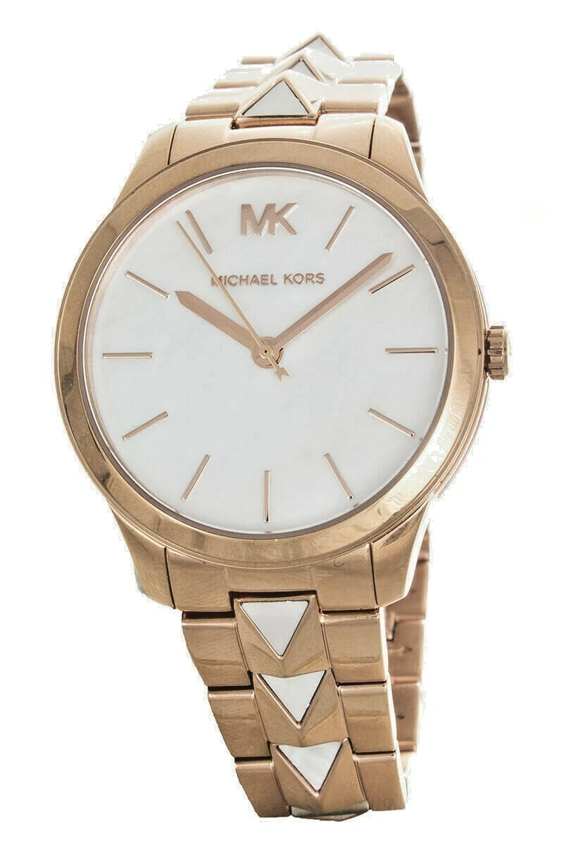Orologio da donna Michael Kors Runway Mercer quadrante mop tono oro rosa MK6671