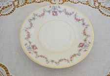 Vintage Syracuse China Old Ivory O.P.CO. ARCADIA 5 3/4" Saucer PINK FLOWERS ~